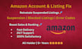 solve amazon account problems and reinstate listings
