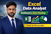 do data analytics, financial data analysis and create excel dashboards