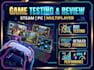 test and review steam games, multiplayer gameplay and PC game apps