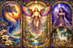 design custom stained glass art, window panel, mosaic design