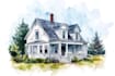 watercolor a house portrait