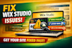 fix wix studio mobile issues, layout bugs, wix page errors, booking issues