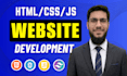 create responsive HTML CSS website as a front end developer