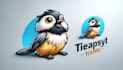 do awesome modern chickadee mascot logo only 15 hours