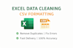 clean and format excel or CSV data