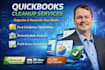be doing quick book cleanups
