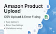 upload amazon products via CSV and fix listing errors