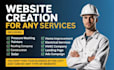 design construction, handyman website, cleaning, roofing website via wordpress