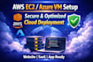 setup AWS ec2, azure vm, and deploy a secure cloud infrastructure