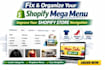 fix and organize shopify mega menu and collections for better store navigation