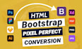 convert figma to html css, xd to html responsive bootstrap 5 tailwind