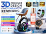 do 3d product design 3d rendering 3d cad model cgi photorealistic visualization