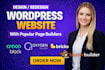 design or redesign a mordern wordpress website with page builders