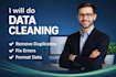 do excel data cleaning, formatting, and CSV organization