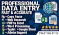 do professional data entry and fast google sheets work