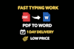do fast typing work from PDF to word