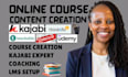 create your kajabi course content and coaching program