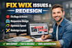 fix wix bugs issues optimize website responsive design redesign layout errors
