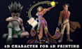 design 3d cute character, mascot, cartoon character for animation, game