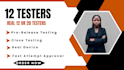 provide 12 testers, 20 testers, app testing, app review for 14 days