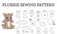 create plush sewing pattern ych stuffed animal character for toy production