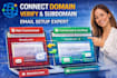 transfer connect domain verify domain create subdomain email setup to website