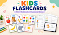 design card game, kids flashcards, anki cards, worksheets and educational games