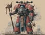 draw a illustrate grimdark warhammer 40k characters