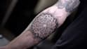 create sleeve tattoo design in geometric style