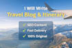 write travel blog, itinerary and destination guide