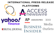 distribute press releases on accesswire and 300 plus outlets