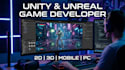 build 2d 3d games using unity and unreal engine