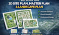 design your 2d site plan, master plan, landscape plan