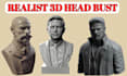 3d head model head bust 3d face sculpt realistic head stl file for 3d printing