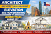 architect architectural drawing elevation section drawing in austin texas permit