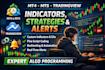 code mt4,mt5,tradingview indicator, alert system, strategies with pinescript