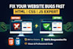 fix html, css, javascript and responsive layout issues