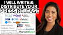 write and distribute press release for product launch PR distribution submit
