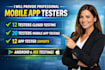 provide 12 testers closed testing, 20 testers, mobile app testing ,12 app tester