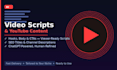 write ai video scripts, youtube descriptions and content plans with chatgpt