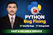 fix python bugs, debug errors, and improve your code