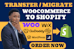copy clone wix woocommerce wordpress website to shopify website migration