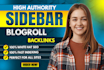 create permanent da DR 50 plus sidebar blogroll dofollow backlinks