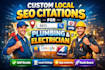custom local SEO citations for plumbing and electrician