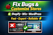 fix shopify wix divi duda bugs theme errors checkout payment and customization