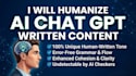 humanise, ai chatgpt written content into human