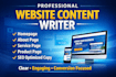 write high converting website content and landing page copy