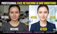 do professional face retouching and skin smoothing