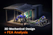 3d mechanical part modeling and fea structural analysis