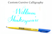 write your name or a short quote in cursive calligraphy